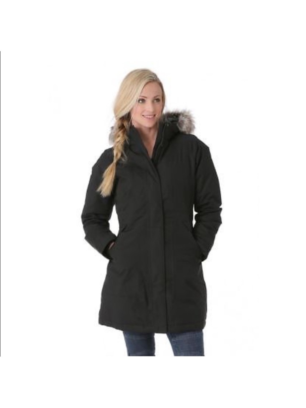 The North Face Women’s Black Arctic Parka Insulated with Fur-Trim Hood Medium